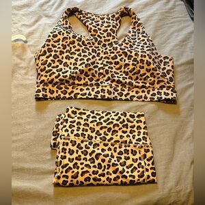 Fabletics Brown and Black Animal Print Leggings